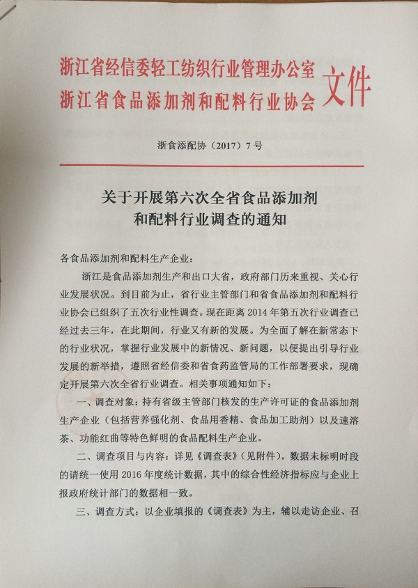 ���ڿ�չ������ȫʡʳƷ���Ӽ���������ҵ�����֪ͨ��2017-7�ţ�